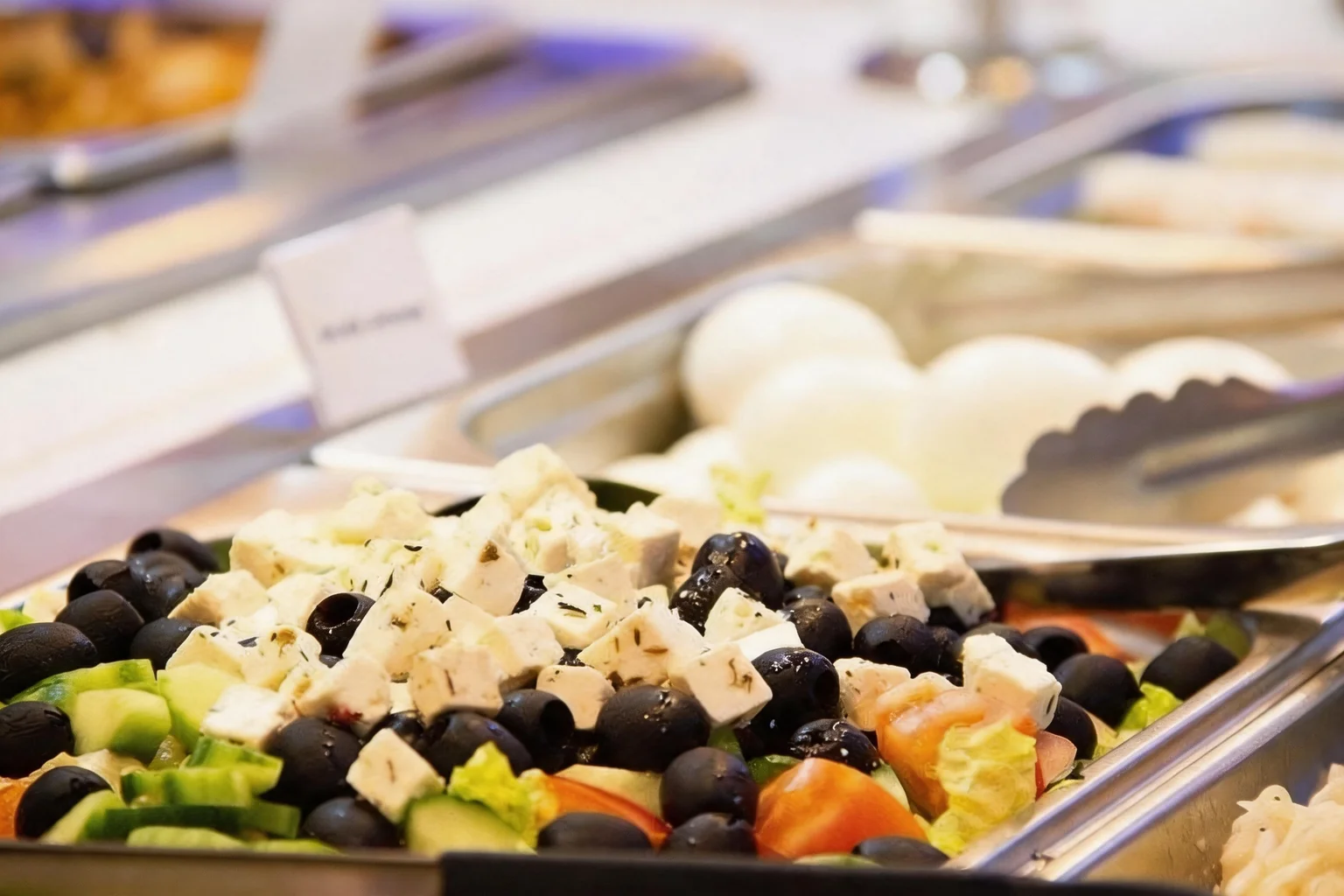 Fresh salad with feta and olives